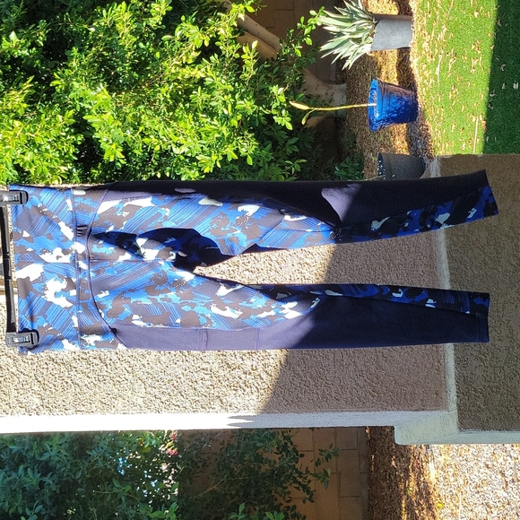 Adidas Navy & Royal Blue Full Length Performance Leggings--SOLD - Picture 4 of 6